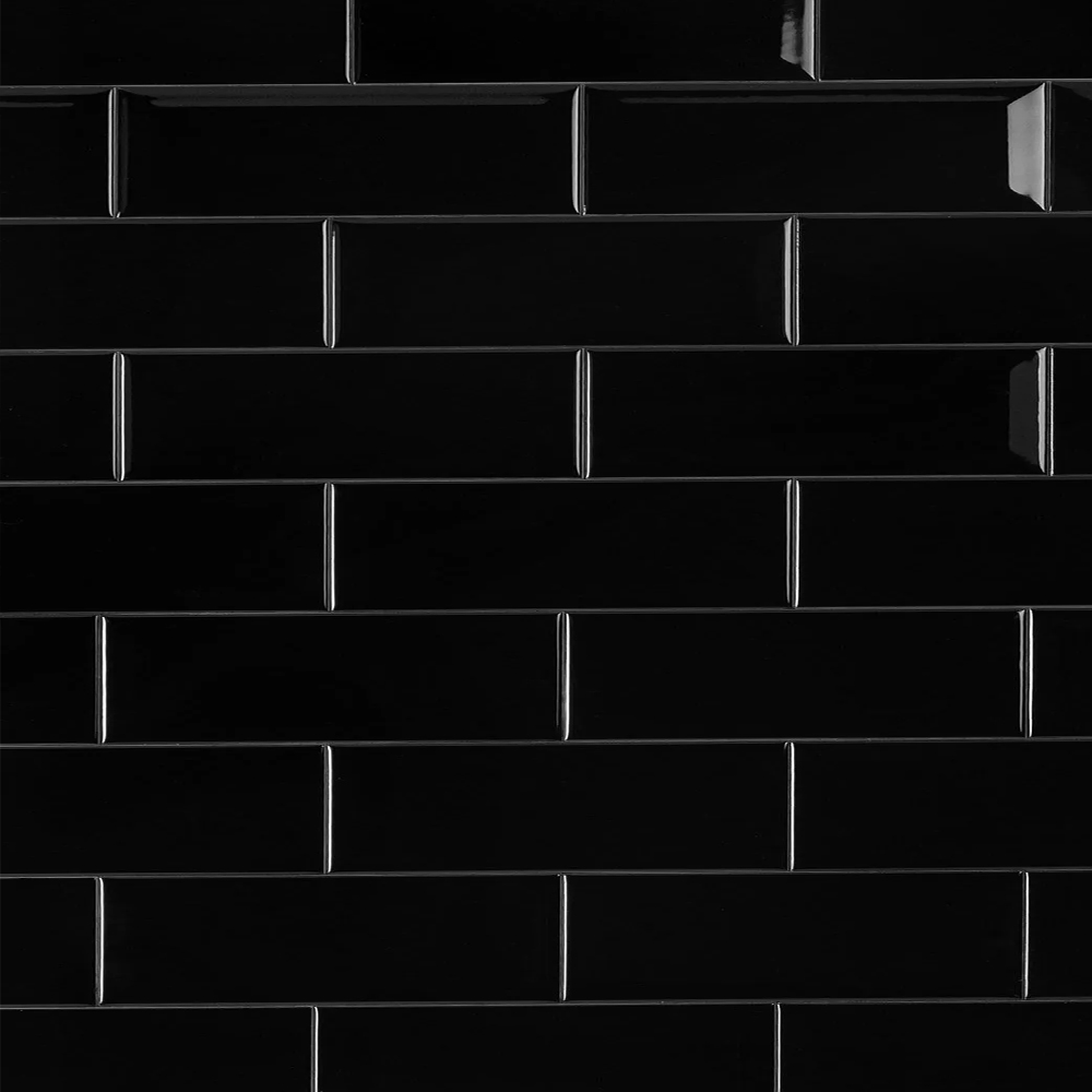 Brick Negro Brillo 10x20